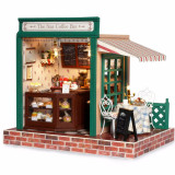Doll House Miniature DIY Dollhouse With Furnitures Wooden House The Star Coffee Bar Toys For Children Birthday Gift