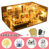 DIY Dollhouse Wooden doll Houses Miniature Doll House Furniture Kit Casa Music Led Toys for Children Birthday Gift