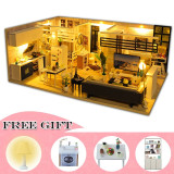 DIY Dollhouse Wooden doll Houses Miniature Doll House Furniture Kit Casa Music Led Toys for Children Birthday Gift