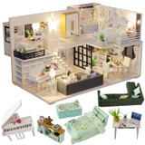DIY Dollhouse Wooden doll Houses Miniature Doll House Furniture Kit Casa Music Led Toys for Children Birthday Gift
