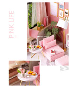 Cutebee Doll House Furniture Miniature Dollhouse DIY Miniature House Toys for Children DIY Dollhouse Gift for Birthday H18-4
