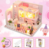 Cutebee Doll House Furniture Miniature Dollhouse DIY Miniature House Room Box Theatre Toys for Children stickers DIY Dollhouse K