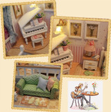 Cutebee Doll House Furniture Miniature Dollhouse DIY Miniature House Room Box Theatre Toys for Children stickers DIY Dollhouse K