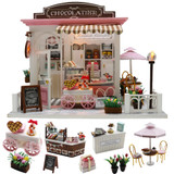 Cutebee Doll House Furniture Miniature Dollhouse DIY Miniature House Room Box Theatre Toys for Children stickers DIY Dollhouse K