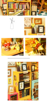 Doll House Miniature DIY Dollhouse With Furnitures Wooden House Toys For Children Sam's Bookstore Robotime