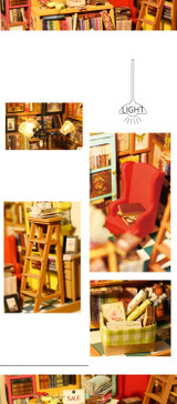 Doll House Miniature DIY Dollhouse With Furnitures Wooden House Toys For Children Sam's Bookstore Robotime