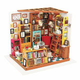 Doll House Miniature DIY Dollhouse With Furnitures Wooden House Toys For Children Sam's Bookstore Robotime