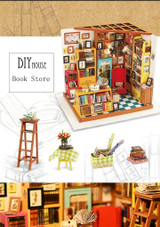 Doll House Miniature DIY Dollhouse With Furnitures Wooden House Toys For Children Sam's Bookstore Robotime