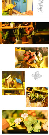 Doll House Miniature DIY Dollhouse With Furnitures Wooden House Toys For Children Sam's Bookstore Robotime