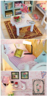 Doll House Miniature  With Furnitures Wooden House Stars Sky Toys For Children Birthday Gift