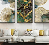 Golden Leaf and Trunk Canvas Print  - Abstract Wall Art (Unframed)