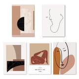 Modern Woman Canvas Print Set - Geometric Style Wall Art (Unframed)
