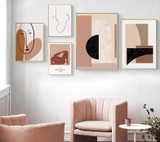 Modern Woman Canvas Print Set - Geometric Style Wall Art (Unframed)