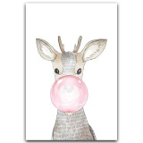 Canvas Print Bubble Gum Forest Animals  - Wall Art (Unframed)