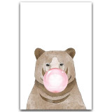 Canvas Print Bubble Gum Forest Animals  - Wall Art (Unframed)