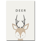 Canvas Print Drawn Animals  - Kids & Nursery Wall Art (Unframed)