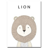 Canvas Print Drawn Animals  - Kids & Nursery Wall Art (Unframed)