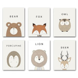 Canvas Print Drawn Animals  - Kids & Nursery Wall Art (Unframed)