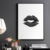 Lip & Quote Canvas Print - Unframed Minimalistic Wall Art