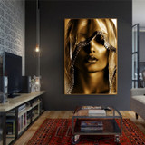 Golden Makeup Women Nordic Style Canvas Print