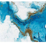 Nordic Abstract color spalsh blue golden in canvas