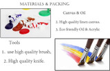 Drawing knife oil painting, abstract on canvas 100% handmade