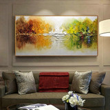 Drawing knife oil painting, abstract on canvas 100% handmade