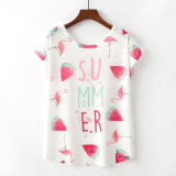 Cute Cat Summer Novelty Women T Shirt