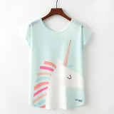 Cute Cat Summer Novelty Women T Shirt