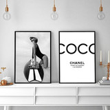 Fashion Black and White Poster Surf Canvas Painting Vogue Posters