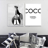 Fashion Black and White Poster Surf Canvas Painting Vogue Posters