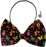 Butterflies & Ladybugs - Fun Party Themed Bowtie 2-Pack set with Charm Accessory for Dogs or Cats