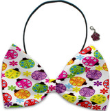 Butterflies & Ladybugs - Fun Party Themed Bowtie 2-Pack set with Charm Accessory for Dogs or Cats