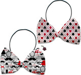 Holiday Fun Party Themed Bowtie 2-Pack set with Charm Accessory for dogs or cats