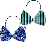 Holiday Fun Party Themed Bowtie 2-Pack set with Charm Accessory for dogs or cats