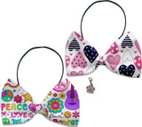 Holiday Fun Party Themed Bowtie 2-Pack set with Charm Accessory for dogs or cats