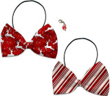 Holiday Fun Party Themed Bowtie 2-Pack set with Charm Accessory for dogs or cats
