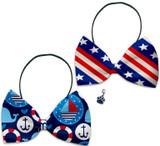 Holiday Fun Party Themed Bowtie 2-Pack set with Charm Accessory for dogs or cats