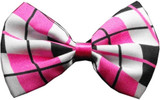 Super Fun & Festive Bow Tie for Small Dogs in Pink Plaid