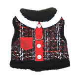 Doggie Design Tweed Plush Faux Minky Fur Harness Vest with Leash - available in 2 colors