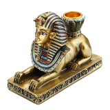Resin Figurines Candleholder Retro Ancient Egyptian Goddess Sphinx Anubis