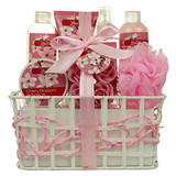 Bath and Body - Spa Gift Baskets for Women & Girls, Cherry Fragrance, Spa Kit
