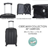 20" Chicago Hardside Expandable Spinner Carry-On (Available in 9 colors)