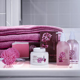 Home Spa Gift Basket in Cherry Blossom Fragrance - 8 Piece Bath Set