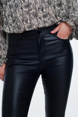 Push Up High Waist Black Pants in Super Skinny Fit