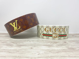LV Inspired Dog Bowl Brown