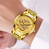 Men's watch, gold dragon sculpture. Elegant for all your moments ...si... BUY IT, NOW!