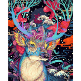 Frameless Christmas Deer Painting By Numbers Unique Gift For Artwork 40x50cm
