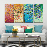 Canvas painting poster Colourful Leaf Trees