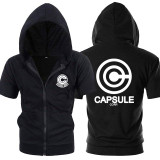 Dragon Capsule Black Zip Up Short Sleeve Hoodie